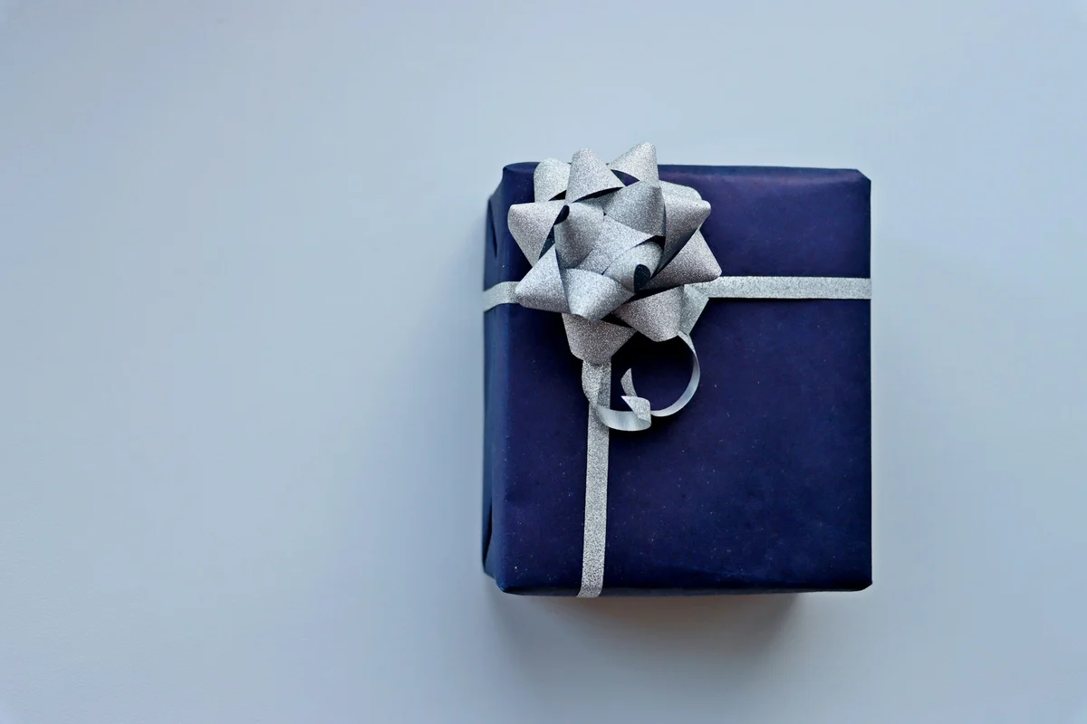 Wrapped birthday gift ready to give to a boyfriend